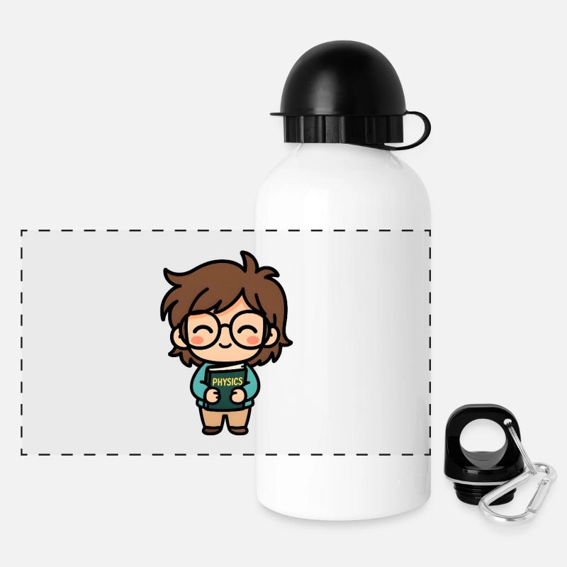 Little physics hero with book - Panoramic Thermal Bottle with Lid 500 ml - white