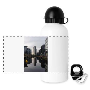Urban Reflection - Panoramic Thermal Bottle with Lid 500 ml - white - Front