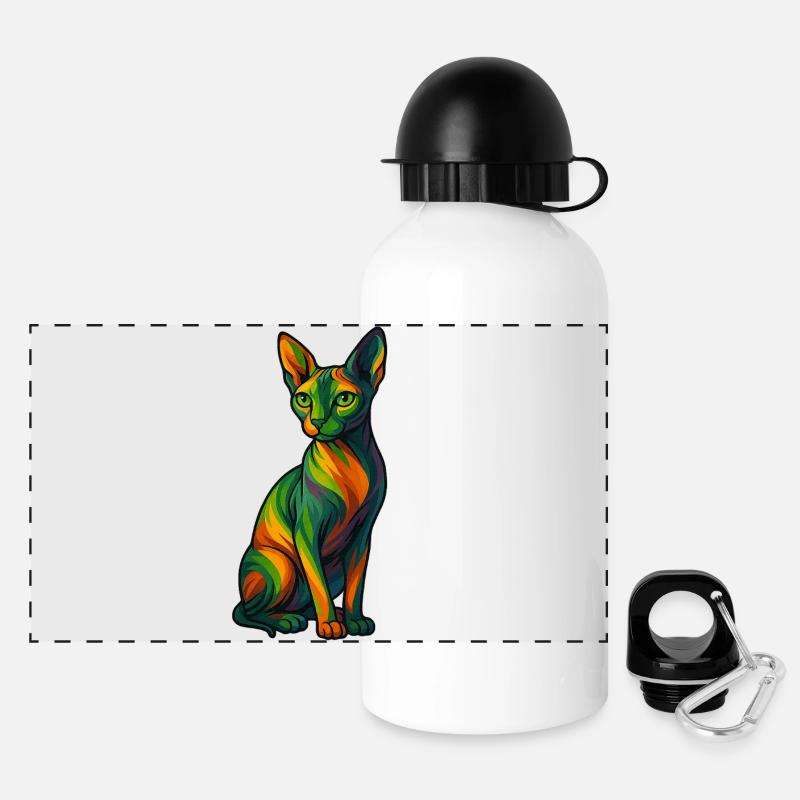 Sphynx - Panorama Trinkflasche mit Deckel 500 ml - Weiß