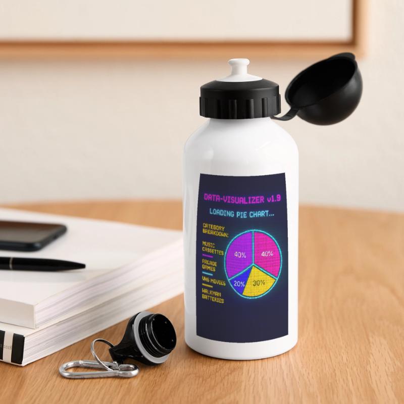 Neon Pie Chart Retro Visual Panoramic Thermal Bottle with Lid 500 ml