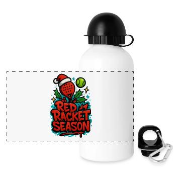 Red Padel Racket Season - Panorama Trinkflasche mit Deckel 500 ml - Weiß - Vorne