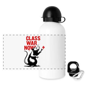 Graffiti provocateur de rats - Gourde panoramique avec couvercle 500 ml - blanc - Devant