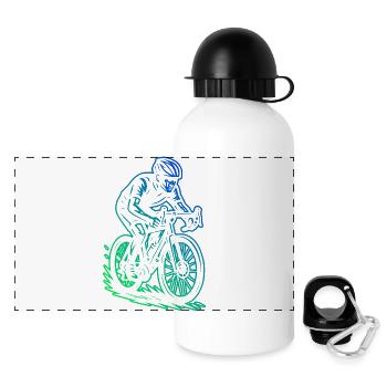 Message clair sur le vélo de route - Gourde panoramique avec couvercle 500 ml - blanc - Devant