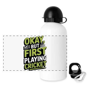 Lustiges Kricket Spruch Vintage Cricket Spiel - Panorama Trinkflasche mit Deckel 500 ml - Weiß - Vorne