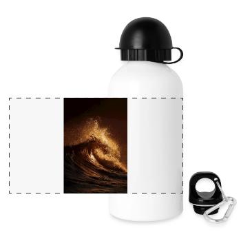 Golden Wave at Sunset - Panoramic Thermal Bottle with Lid 500 ml - white - Front
