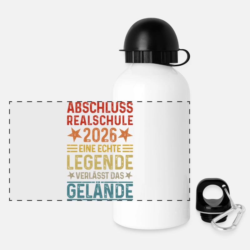 Graduation 2026 Realschule legend leaves site - Panoramic Thermal Bottle with Lid 500 ml - white