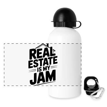 Real Estate is My Jam - Panoramic Thermal Bottle with Lid 500 ml - white - Front