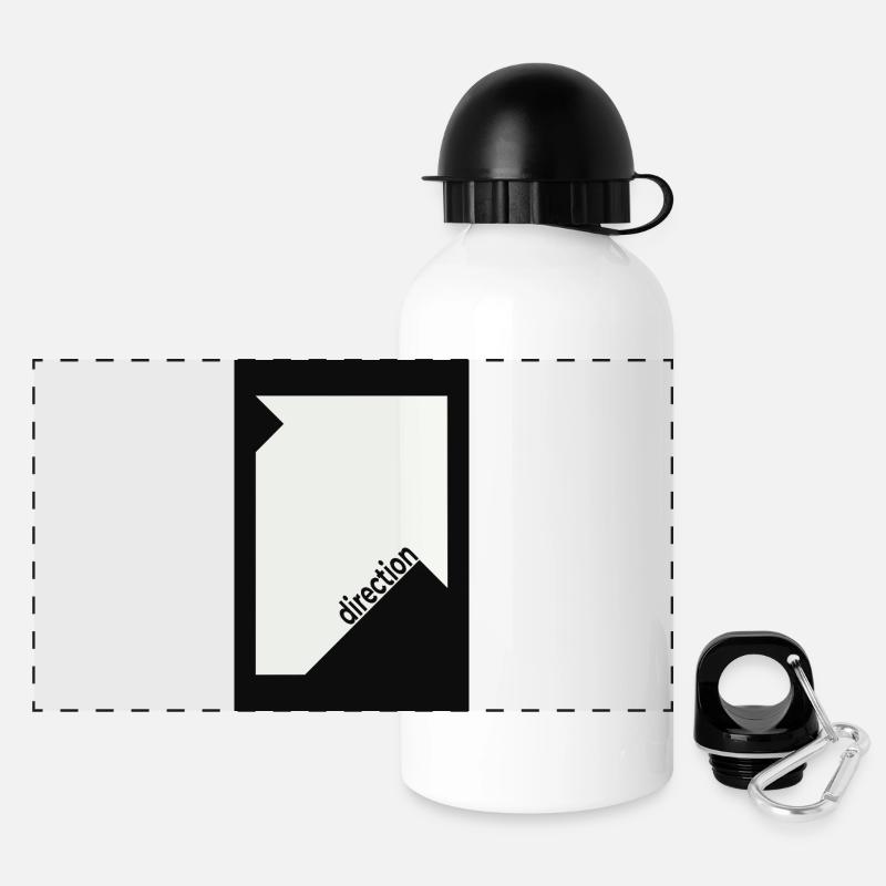 Direction Poster Black – Minimal Statement - Panoramic Thermal Bottle with Lid 500 ml - white
