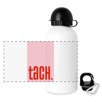 Tach - rosa rot - Panorama Trinkflasche mit Deckel 500 ml - Weiß - Vorne
