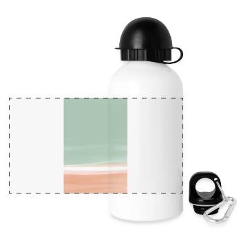 Green orange block - customizable - Panoramic Thermal Bottle with Lid 500 ml - white - Front