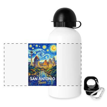 San Antonio, Texas - Gourde panoramique avec couvercle 500 ml - blanc - Devant