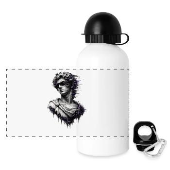 Statue classique Purple Glitch - Gourde panoramique avec couvercle 500 ml - blanc - Devant