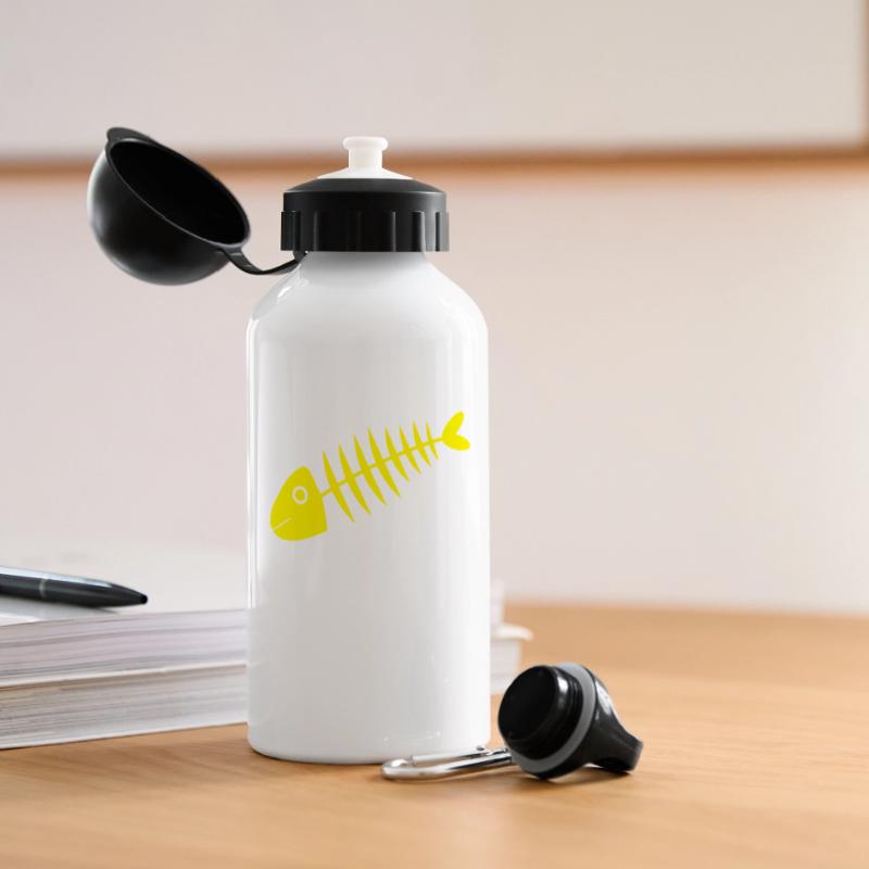 yellow fish comic fish Panoramic Thermal Bottle with Lid 500 ml