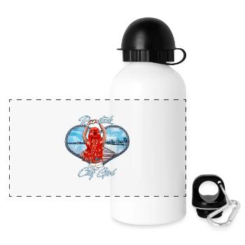 Rostock City Girl mit roten Haaren - Panorama Trinkflasche mit Deckel 500 ml - Weiß - Vorne