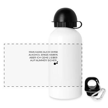 Lustige Sprüche - Panorama Trinkflasche mit Deckel 500 ml - Weiß - Vorne