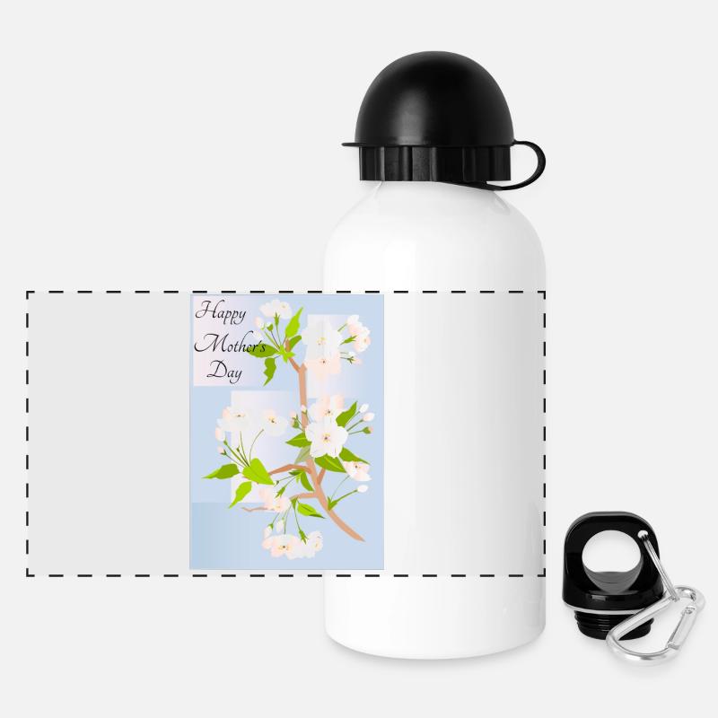 Happy Mothers Day - Panoramic Thermal Bottle with Lid 500 ml - white