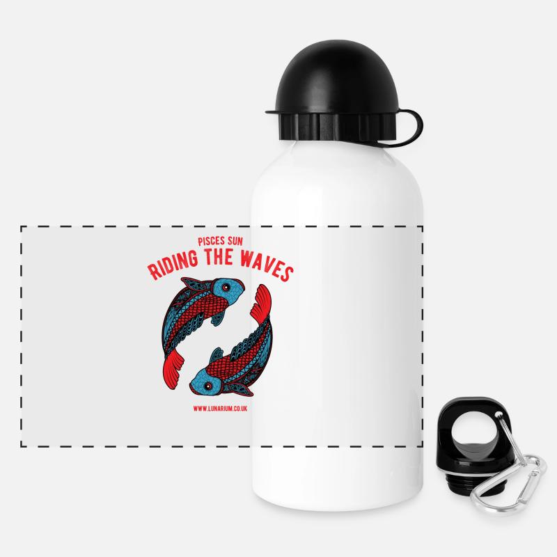Pisces Sun Bright - Panoramic Thermal Bottle with Lid 500 ml - white