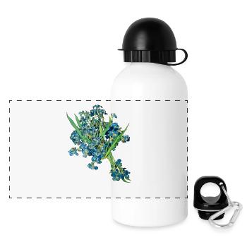 Vincent van Gogh * Iris Irises Flowers 1889 - Panoramic Thermal Bottle with Lid 500 ml - white - Front