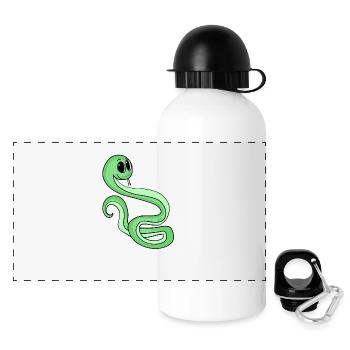 Schlange - Panorama Trinkflasche mit Deckel 500 ml - Weiß - Vorne