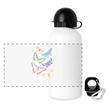 Colorful butterflies - Panoramic Thermal Bottle with Lid 500 ml - white - Front