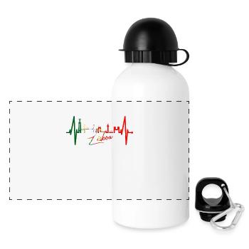Lisbonne Skyline Heartbeat Portugal J’aime Lisboa - Gourde panoramique avec couvercle 500 ml - blanc - Devant
