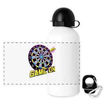 Jeu de fléchettes activé - Jaune - Gourde panoramique avec couvercle 500 ml - blanc - Devant