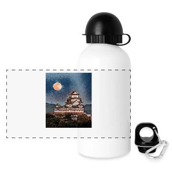 Château de Himeji, Japon - Gourde panoramique avec couvercle 500 ml - blanc - Devant
