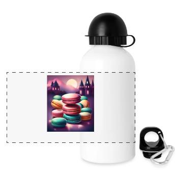 Awesome meringue macaroons - Panoramic Thermal Bottle with Lid 500 ml - white - Front