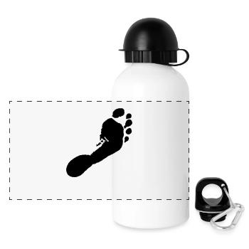 barefoot right (footprint) / Barfuß rechts ( - Panoramic Thermal Bottle with Lid 500 ml - white - Front