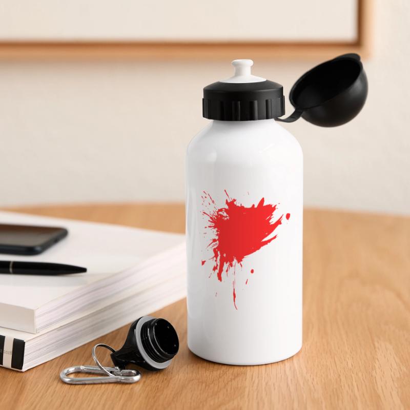Stain paint splashed red design dirt dirty Panoramic Thermal Bottle with Lid 500 ml