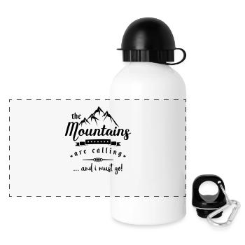 mountains are calling - Panorama Trinkflasche mit Deckel 500 ml - Weiß - Vorne