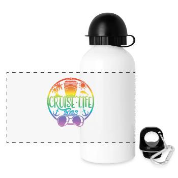Cruise Life 2023 Cruising Summer Holiday Vacation - Panoramic Thermal Bottle with Lid 500 ml - white - Front
