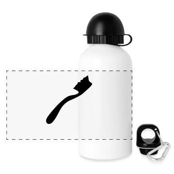 Zahnbürste - Panorama Trinkflasche mit Deckel 500 ml - Weiß - Vorne