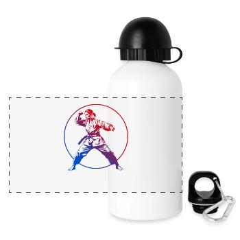 Karate Silhouette Colorful - Panoramic Thermal Bottle with Lid 500 ml - white - Front