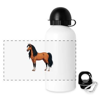 Mérens Pferd echt - Panorama Trinkflasche mit Deckel 500 ml - Weiß - Vorne