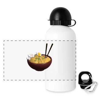 Ramen Schüssel - Panorama Trinkflasche mit Deckel 500 ml - Weiß - Vorne