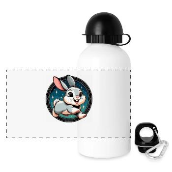 Rabbit in the night - Panoramic Thermal Bottle with Lid 500 ml - white - Front