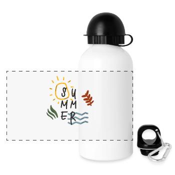 Sommergefühle - Panorama Trinkflasche mit Deckel 500 ml - Weiß - Vorne