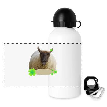 sweet sheep with clover lucky sheep luck - Panoramic Thermal Bottle with Lid 500 ml - white - Front