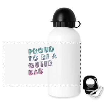 Proud to be a Queer Dad Neon Shirt - Panorama Trinkflasche mit Deckel 500 ml - Weiß - Vorne
