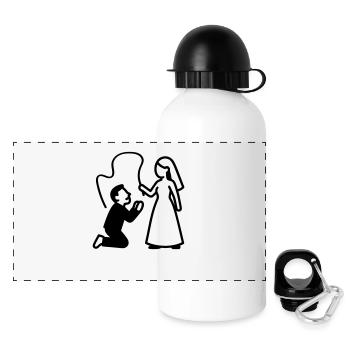 Ehepaar Hochzeit Peitsche - Panorama Trinkflasche mit Deckel 500 ml - Weiß - Vorne