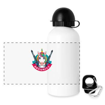 Sécurité des licornes - Gourde panoramique avec couvercle 500 ml - blanc - Devant