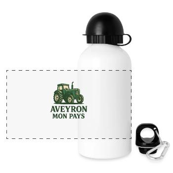 Aveyron mon pays agricole - Gourde panoramique avec couvercle 500 ml - blanc - Devant