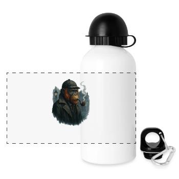 Sherlock Orang Utan Holmes - Panorama Trinkflasche mit Deckel 500 ml - Weiß - Vorne