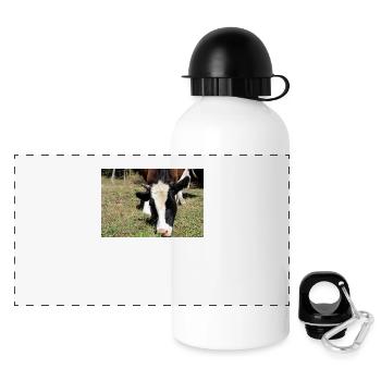 Cow Poster - Panoramic Thermal Bottle with Lid 500 ml - white - Front
