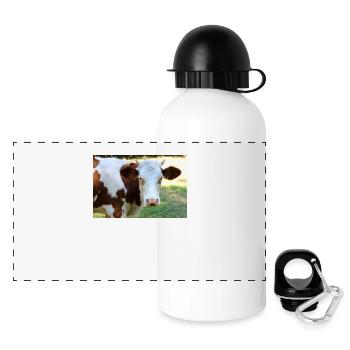 Cow Poster - Panoramic Thermal Bottle with Lid 500 ml - white - Front