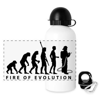 evolution_feuerwehr_2c - Panorama Trinkflasche mit Deckel 500 ml - Weiß - Vorne