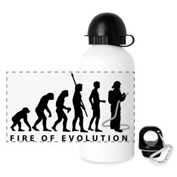 evolution_feuerwehr_2c - Panorama Trinkflasche mit Deckel 500 ml - Weiß - Vorne