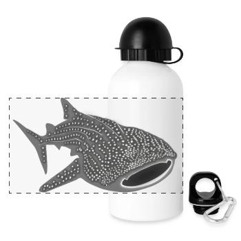 walhai wal hai fisch whale shark taucher tauchen - Panorama Trinkflasche mit Deckel 500 ml - Weiß - Vorne