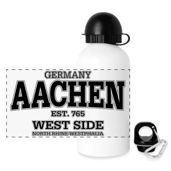 Aachen (black) - Panoramic Thermal Bottle with Lid 500 ml - white - Front